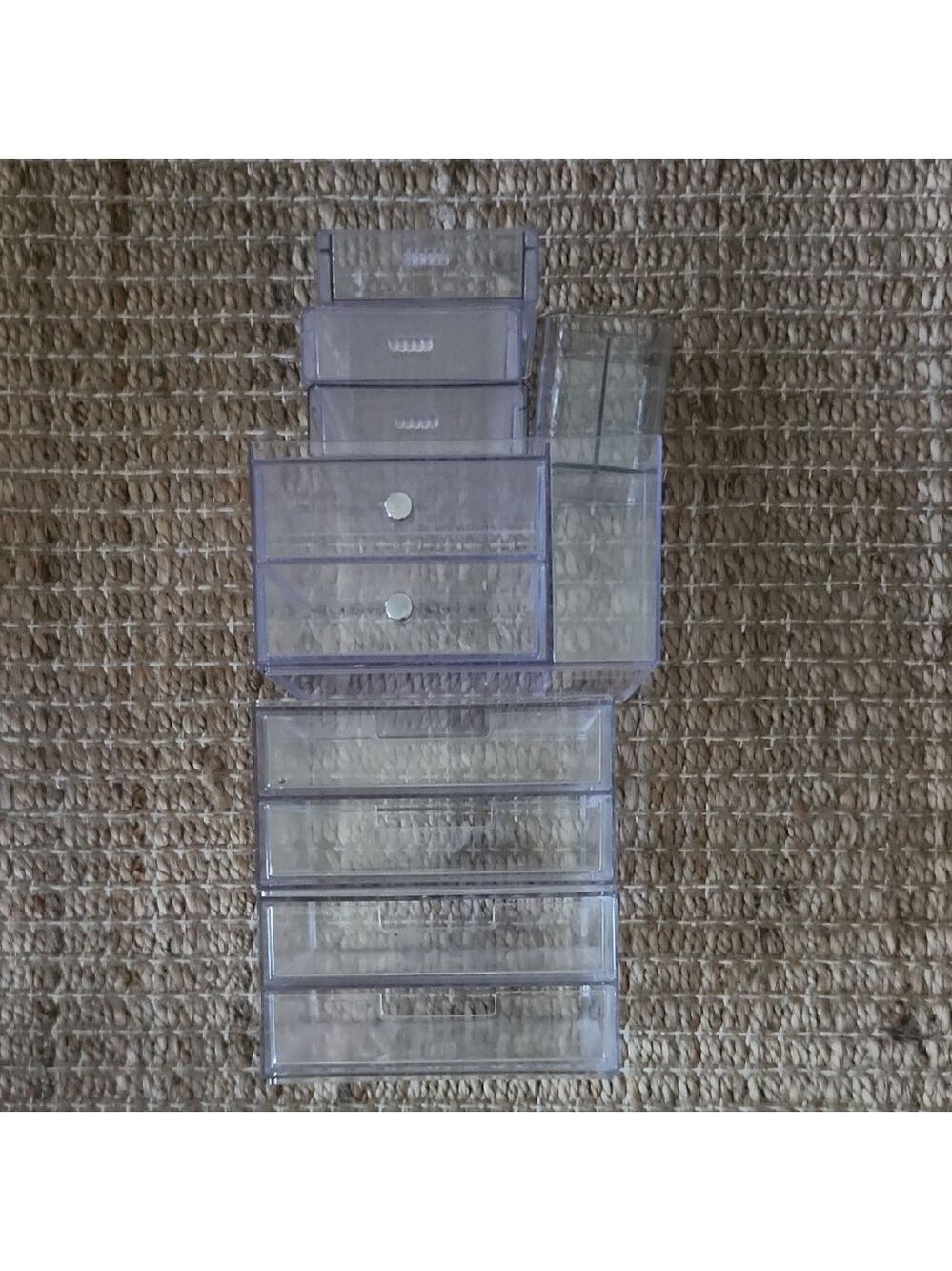 Multiple Acrylic Transparent Multi-Drawer Makeup Organizers 5 Total